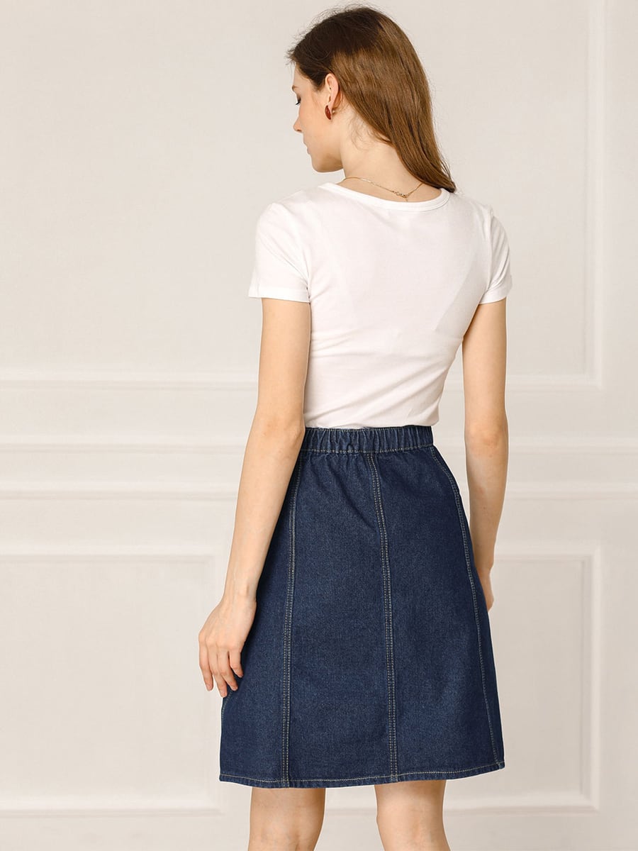 Back view in dark blue