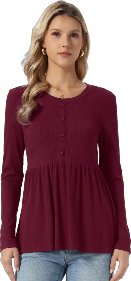 Top babydoll de punto con botones