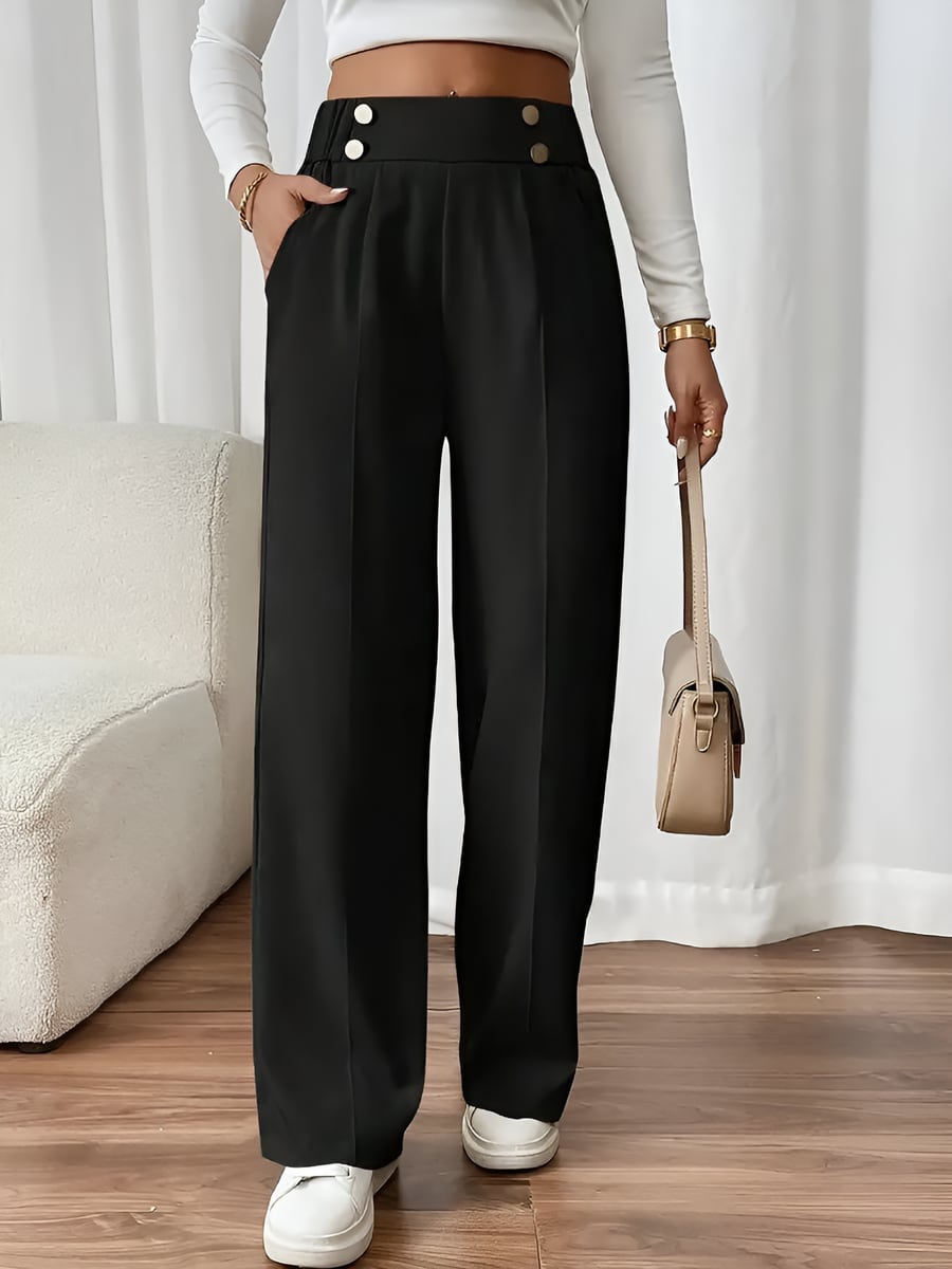 Front view in black with a white cropped top