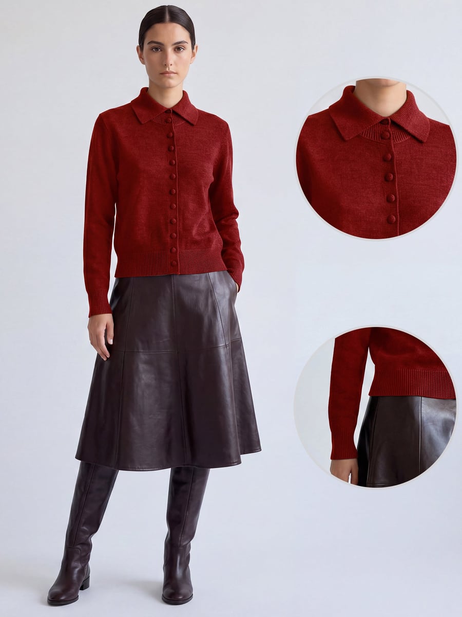 Full length with close-ups of the collar and cuff