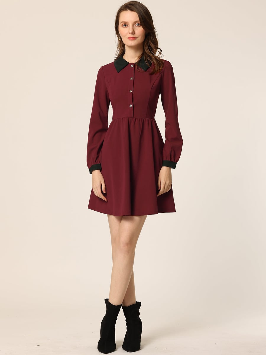 Front view in burgundy