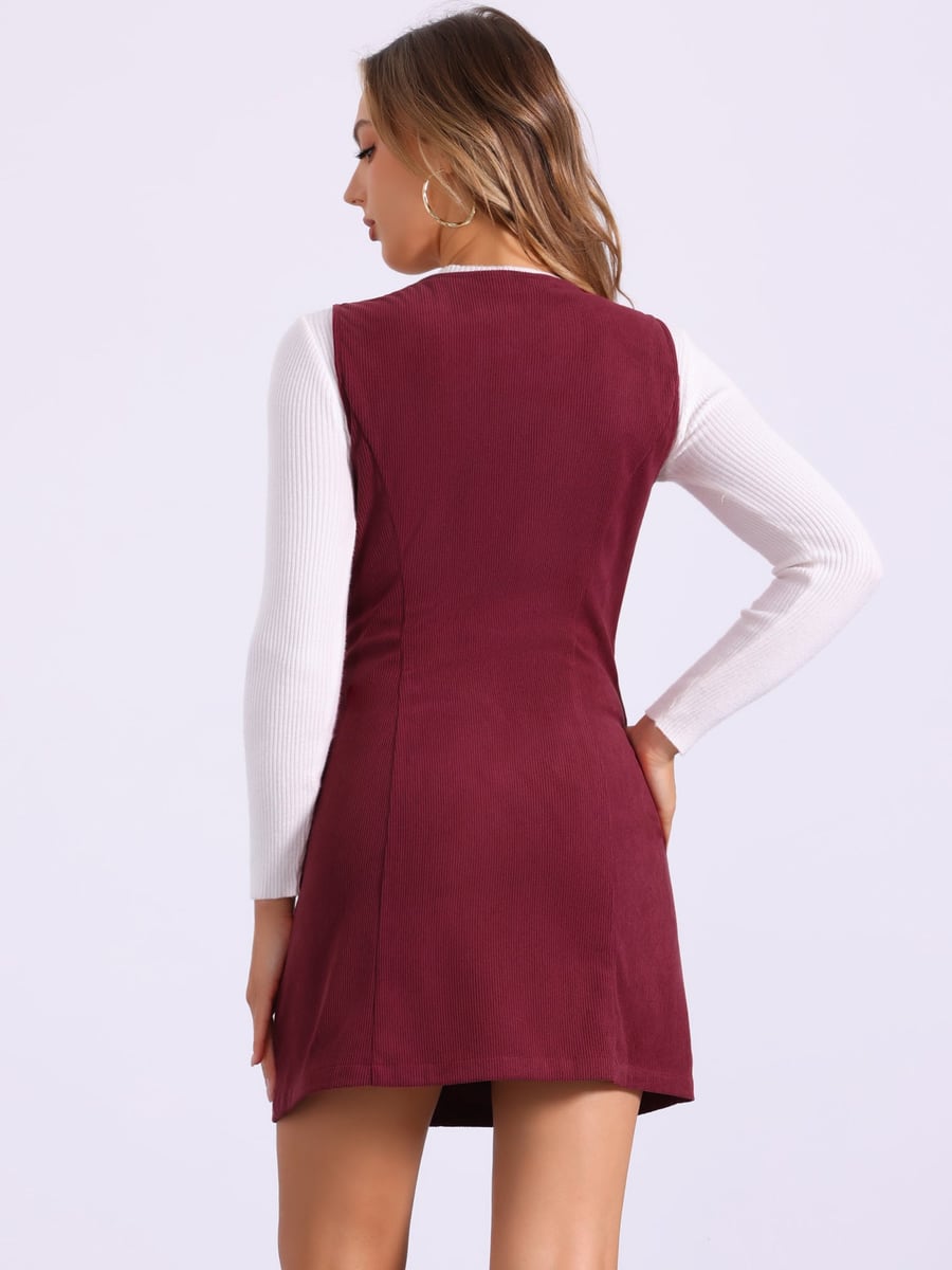 Back view in burgundy