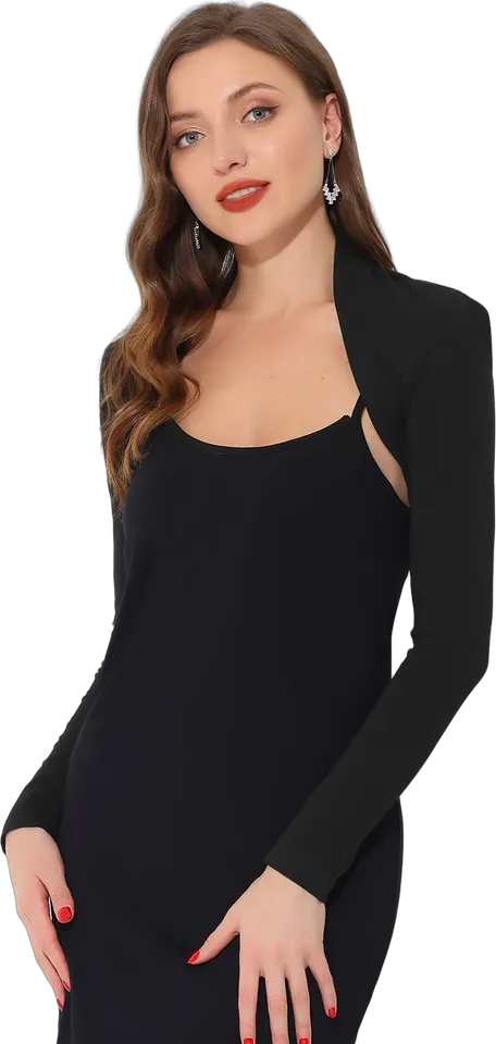 Cotton knit cropped bolero shrug