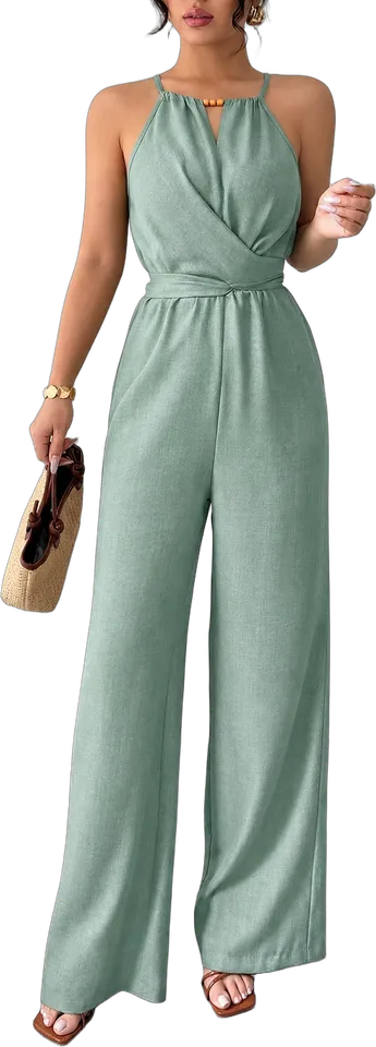 Mono halter cruzado de pierna ancha