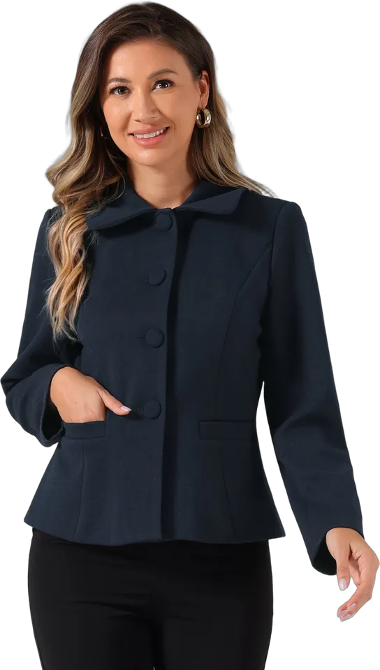 Cropped collared pea coat