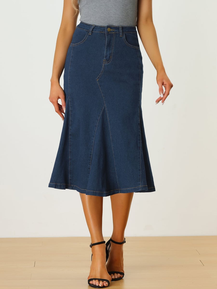 Front view with the flared hem