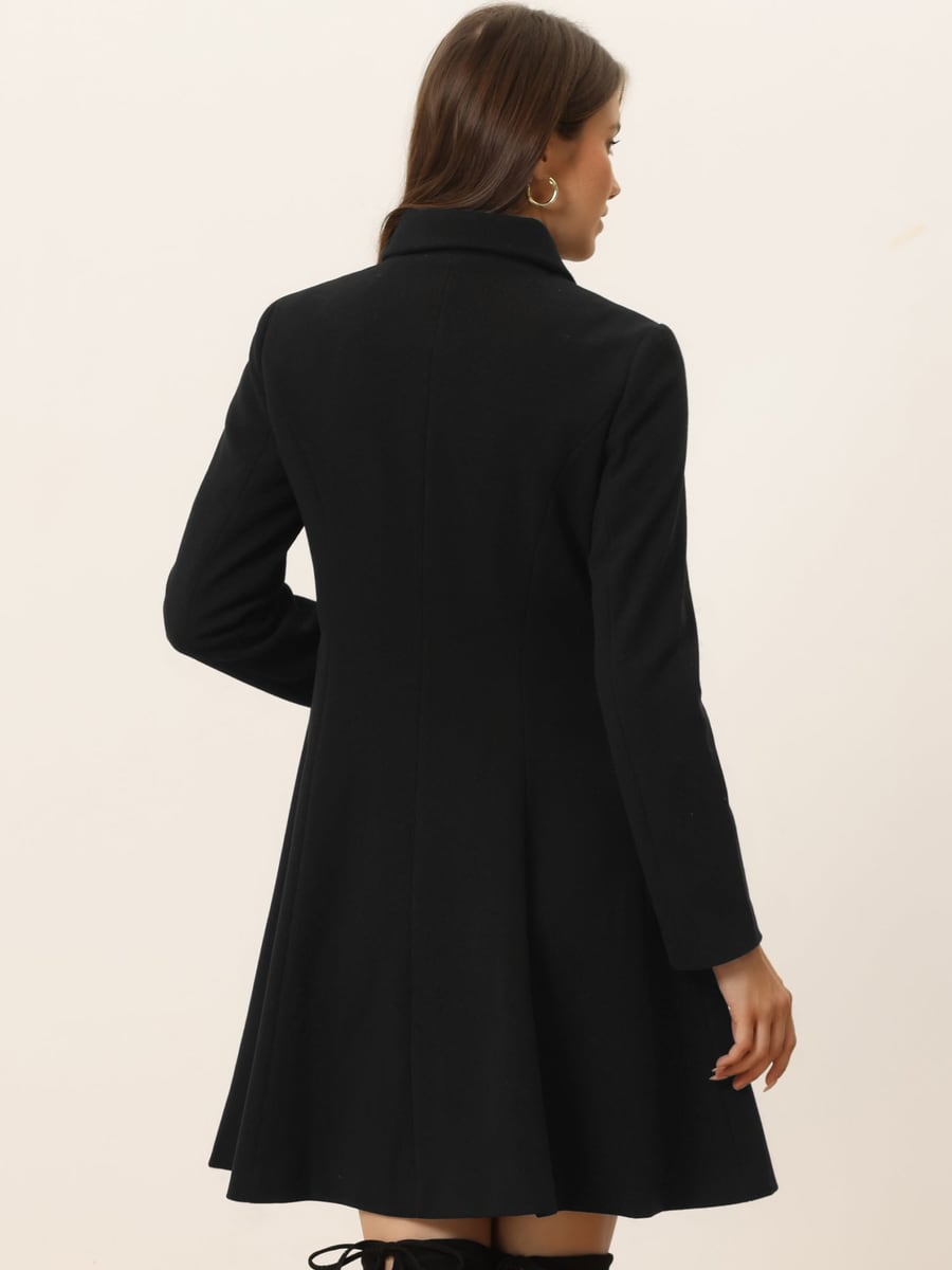Back view in black showing the flare