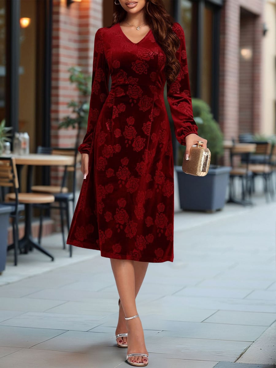Front view in burgundy