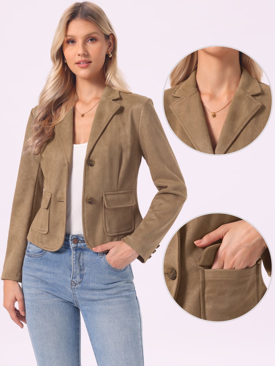 With close-ups of the lapel and pocket