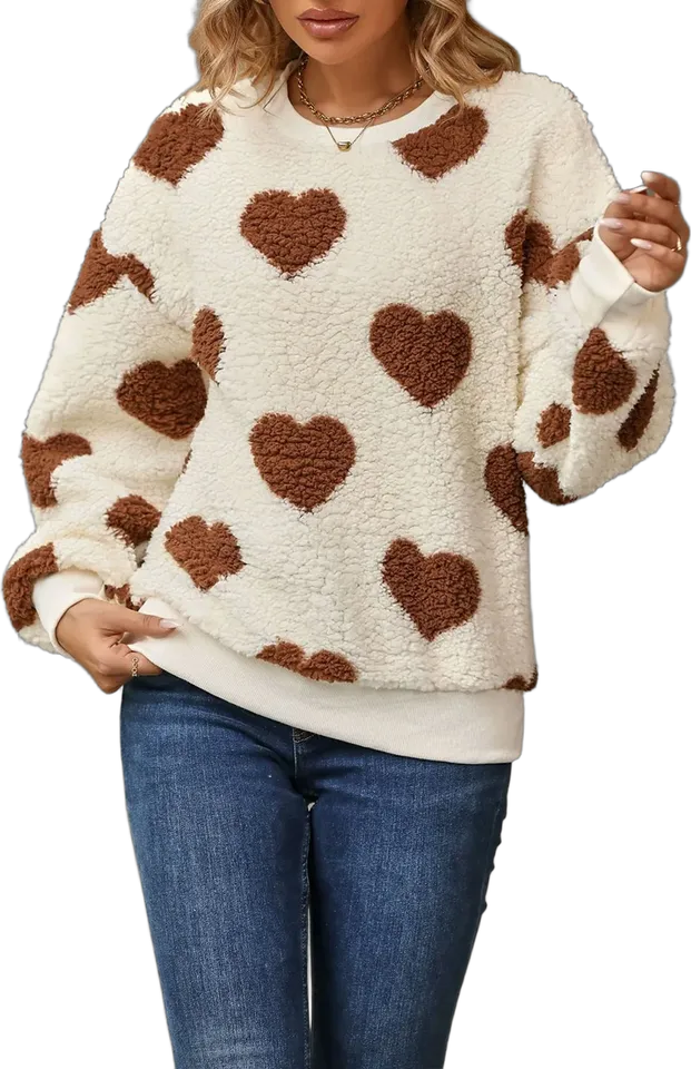 Heart fleece sweatshirt