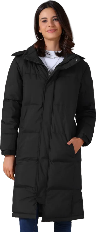 Hooded long puffer coat