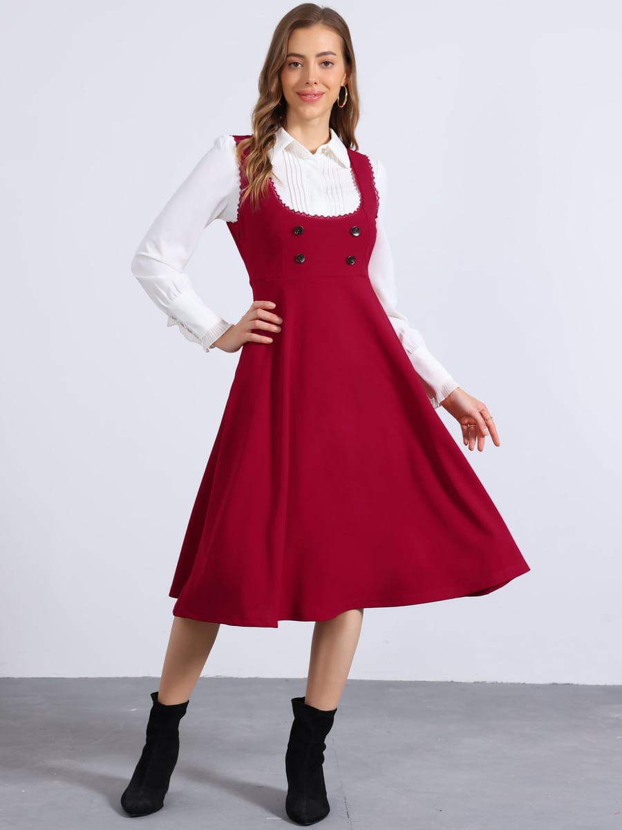 Full length in red
