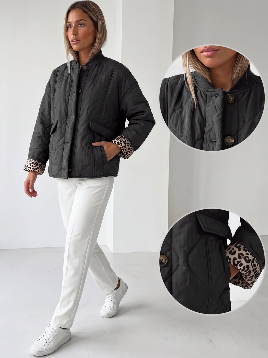 Walking, with close-ups of the buttons and cuff