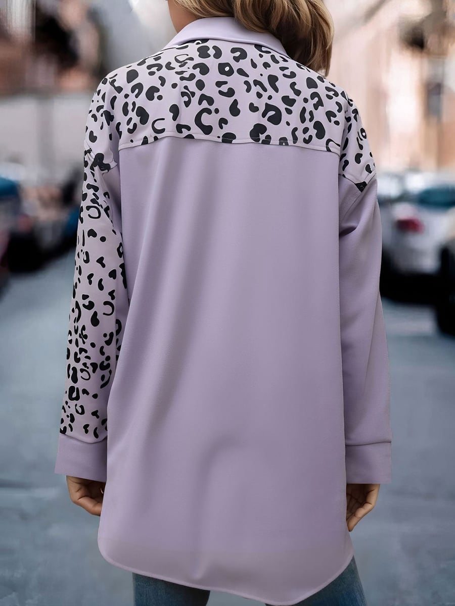 Espalda en morado con el canesú de leopardo