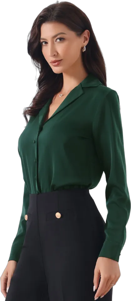Notched lapel satin shirt bodysuit