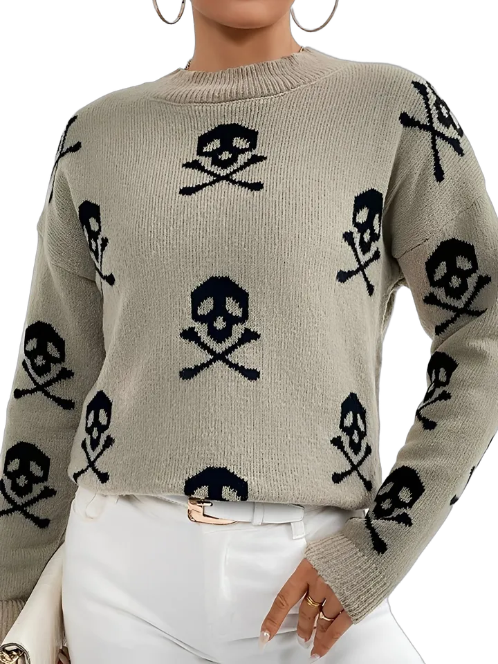 Crew-neck sweater with novelty motifs
