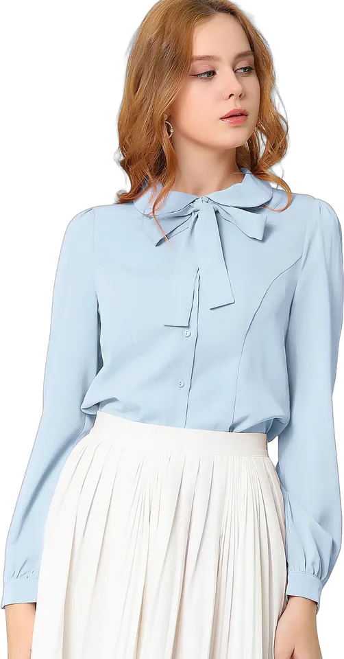 Peter Pan collar bow tie blouse