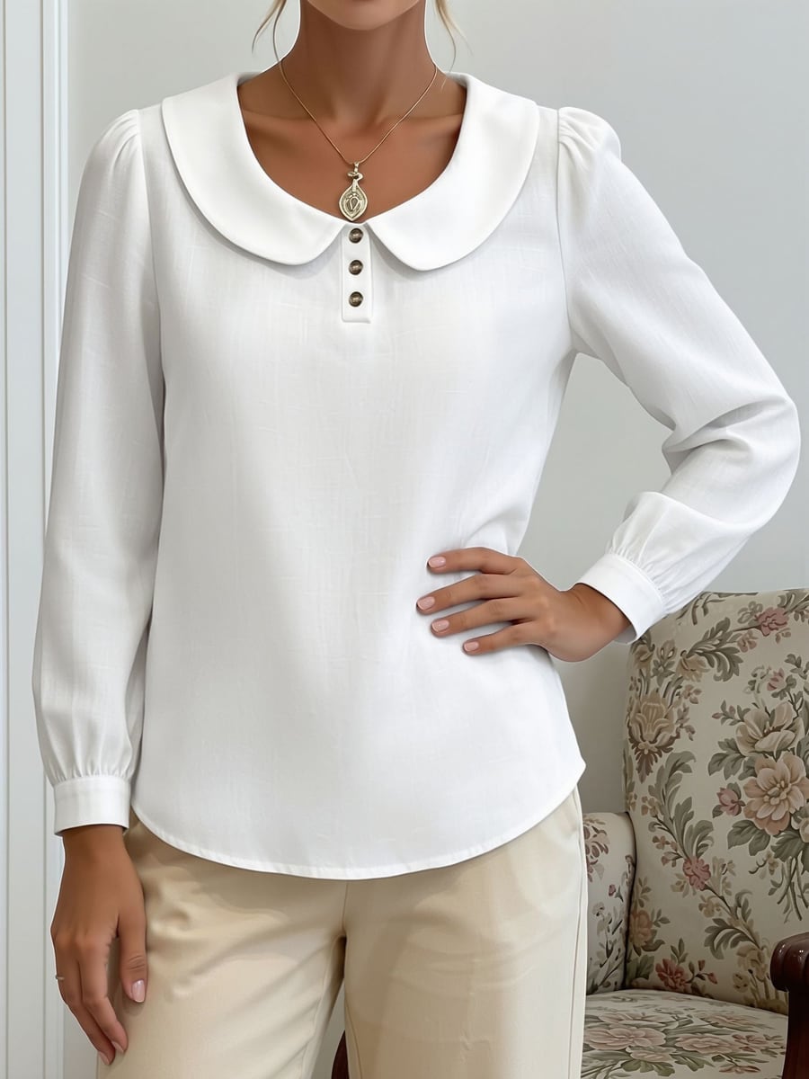 Front view showing the curved hem
