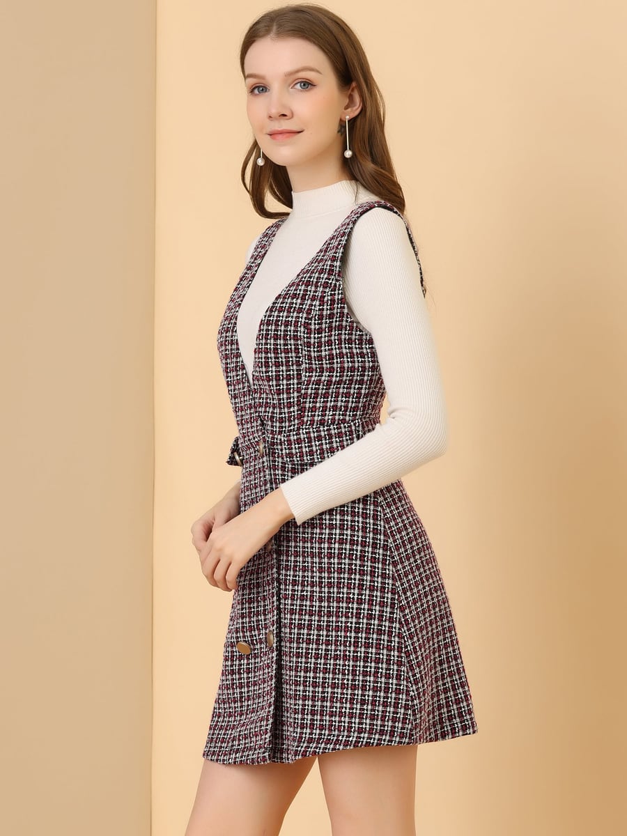 Side view in pink plaid