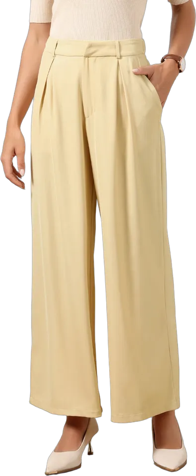 Pantalón palazzo de pernera ancha con pinzas