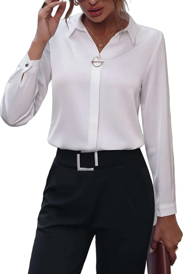 Ring-detail button-down shirt