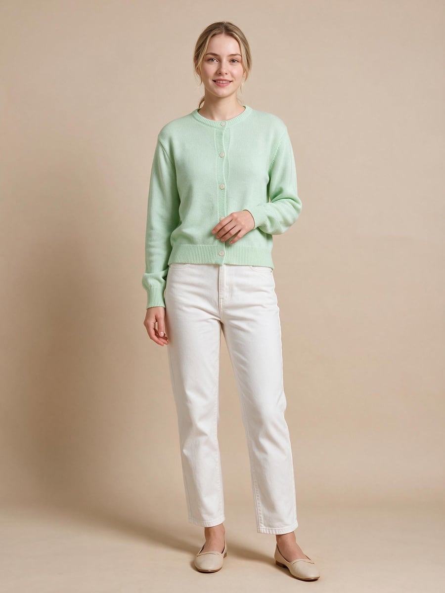 Cuerpo entero con pantalón blanco