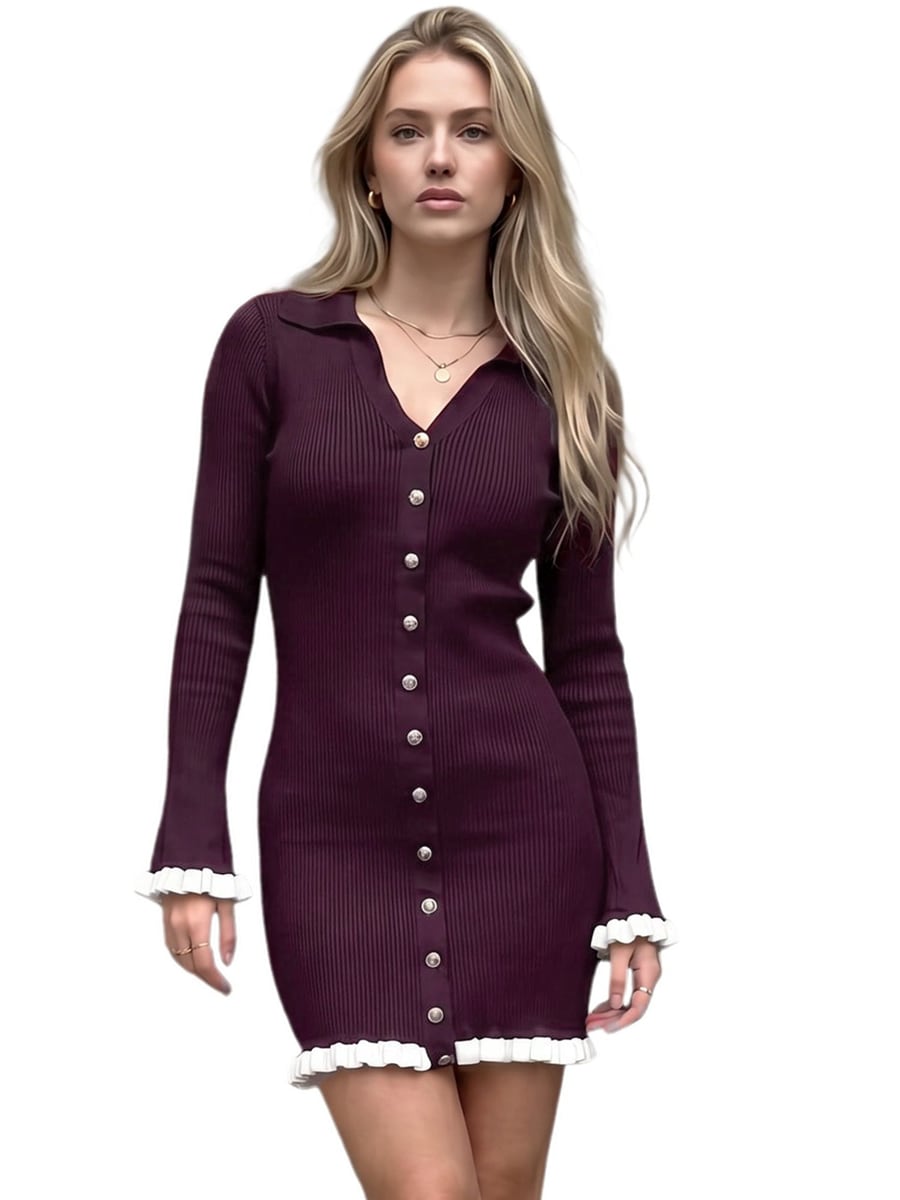 Front view in burgundy