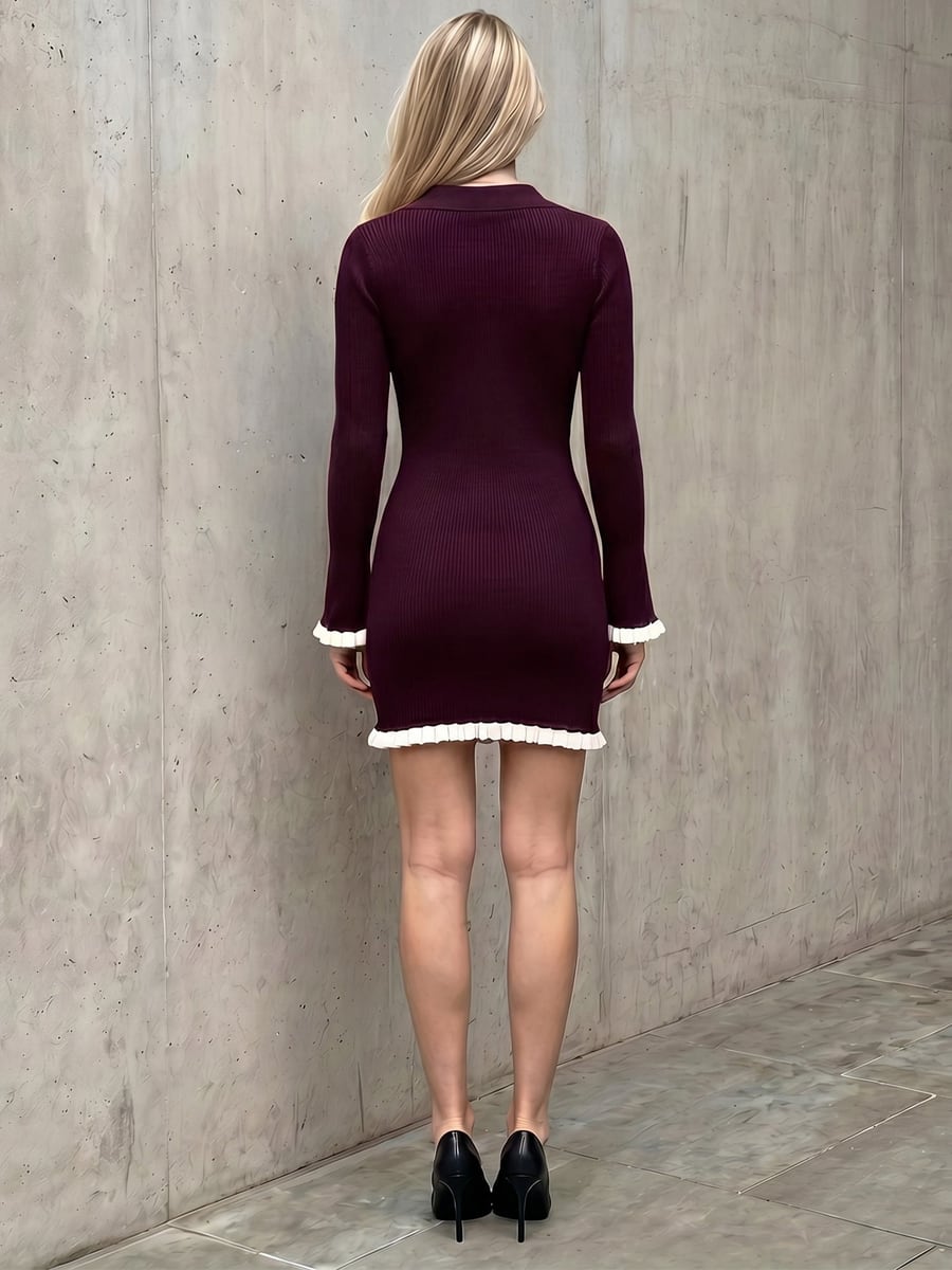 Back view showing the ruffled hem