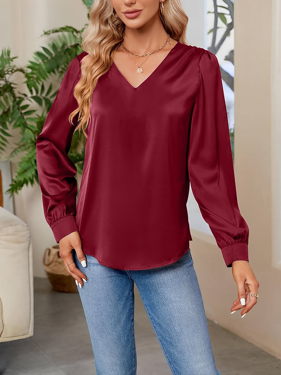 Front view in burgundy