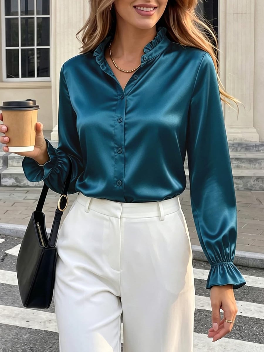 Front view in blue