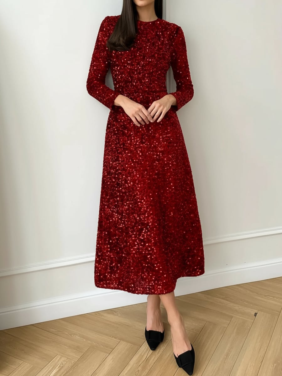 Standing front view in red