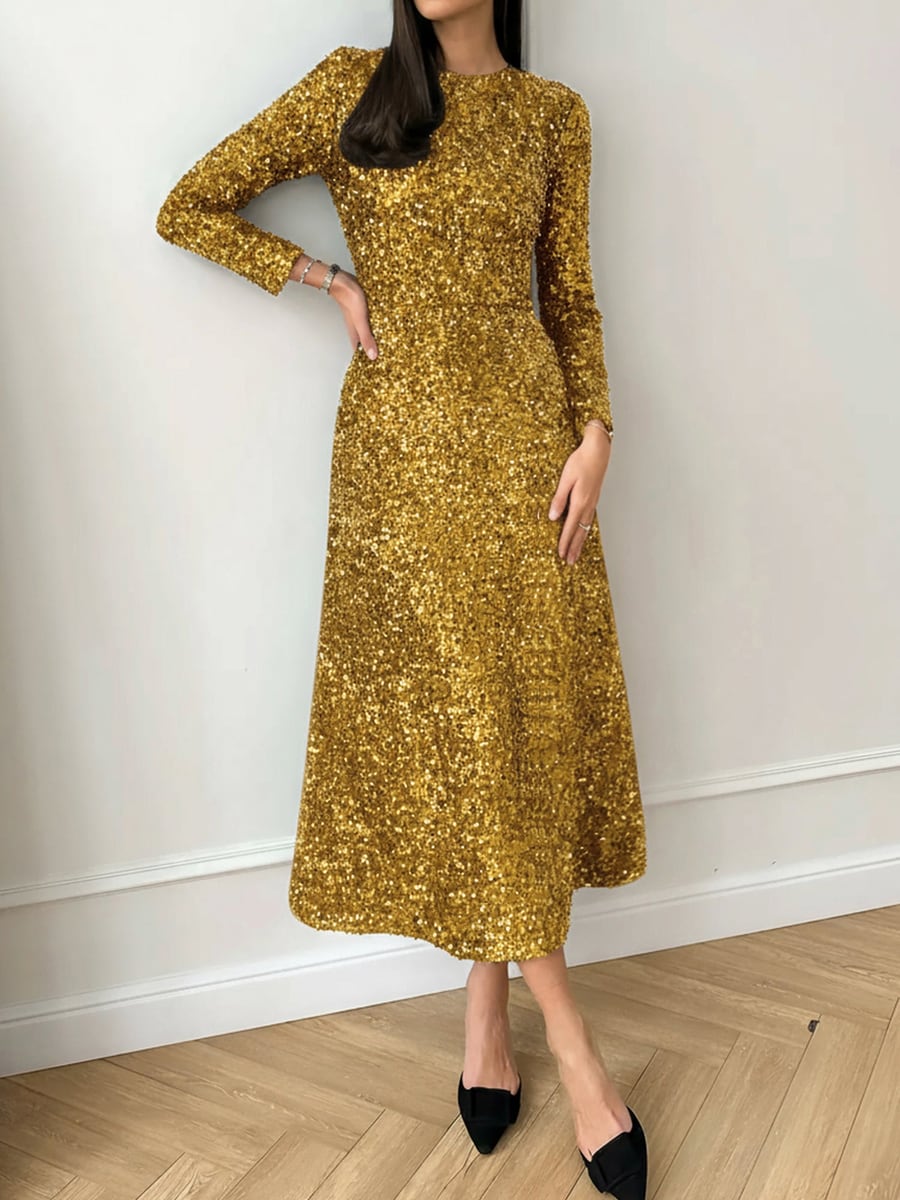 Full length in champagne