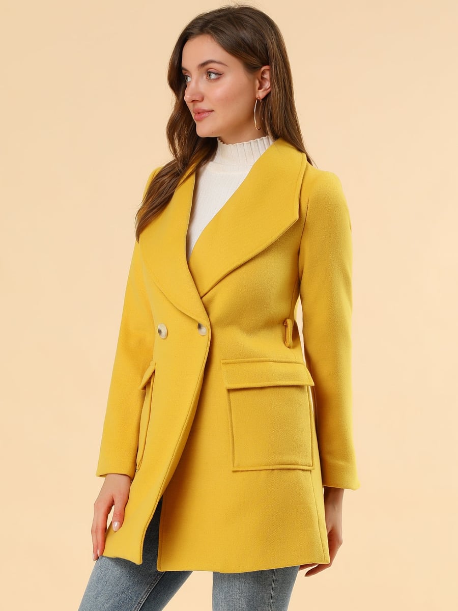 Wearing the yellow coat
