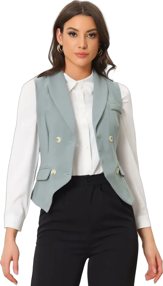 Shawl lapel double-breasted waistcoat