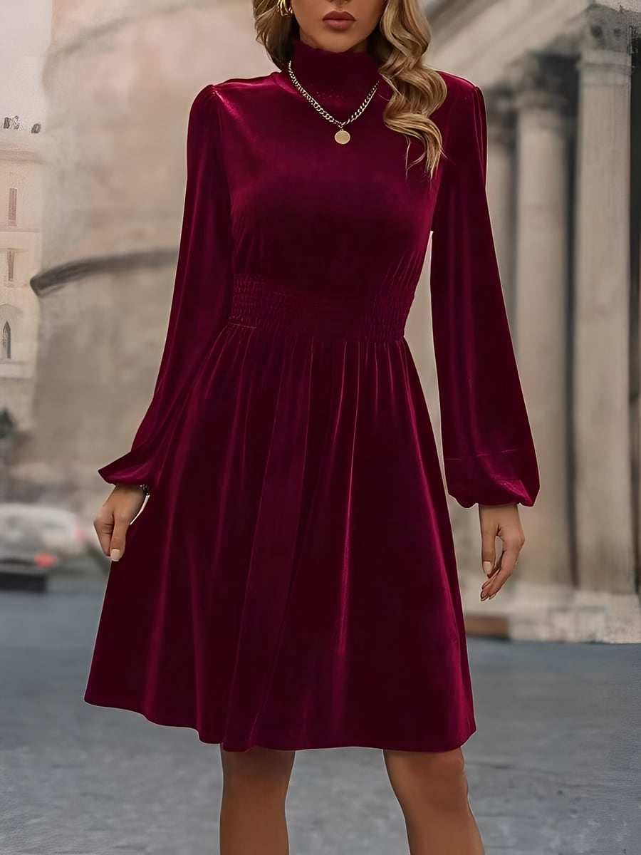 Front view in burgundy