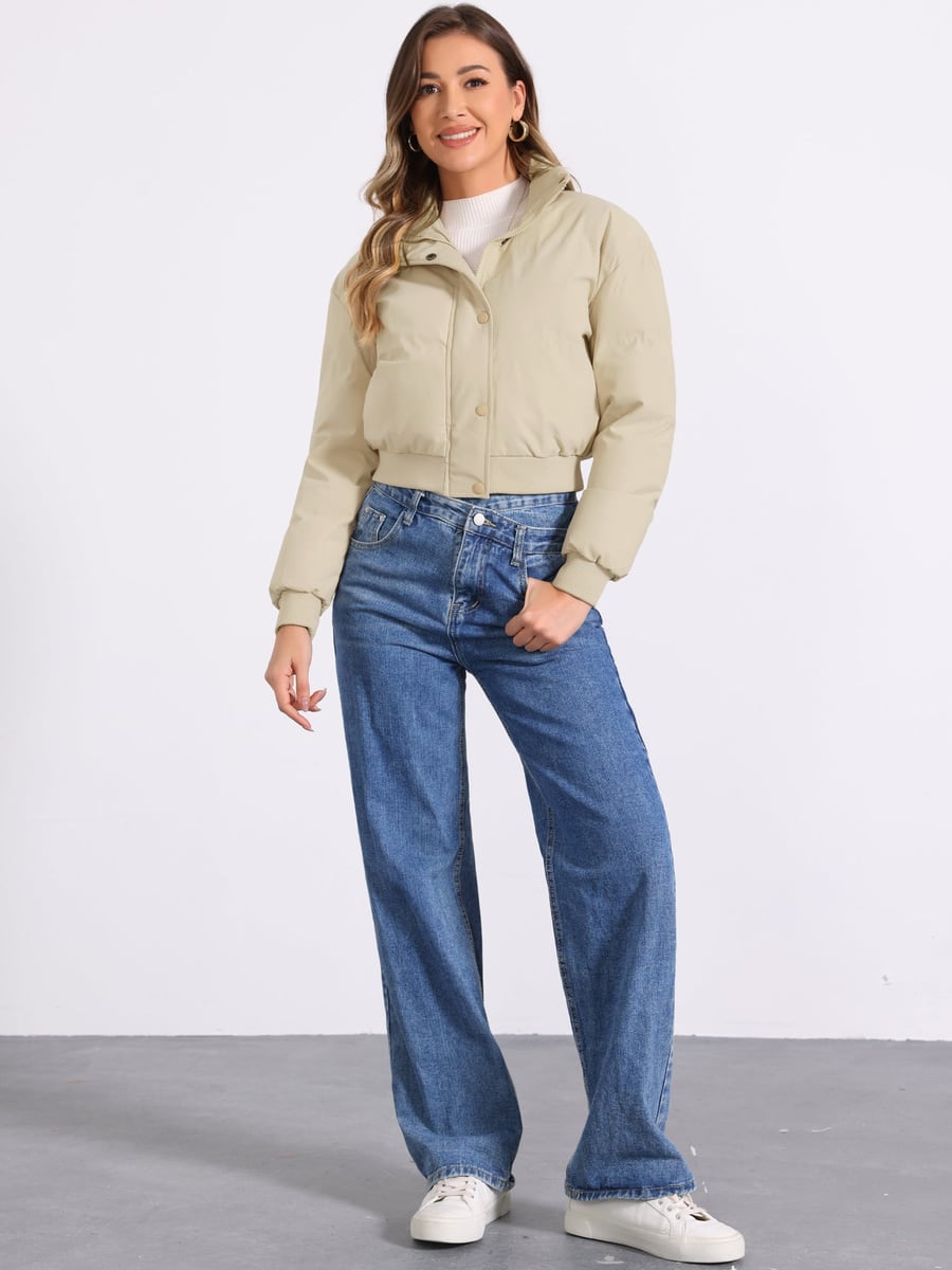 Full length with wide-leg jeans