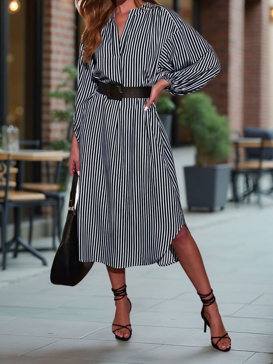 Wearing it in blue stripe