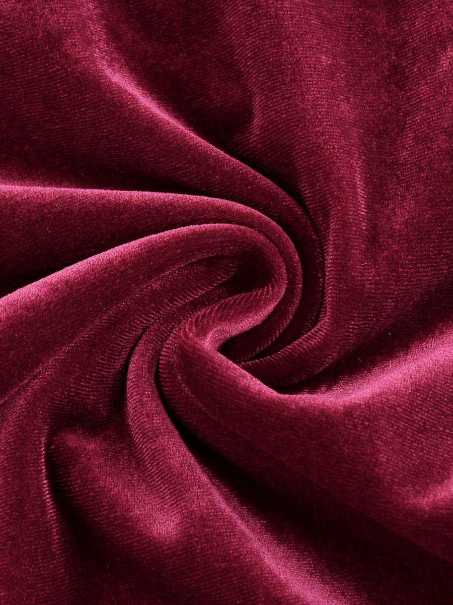 Close-up of the burgundy velvet