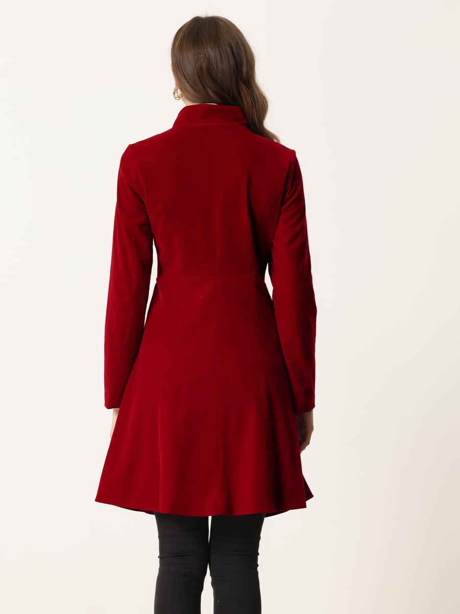 Back view in dark red