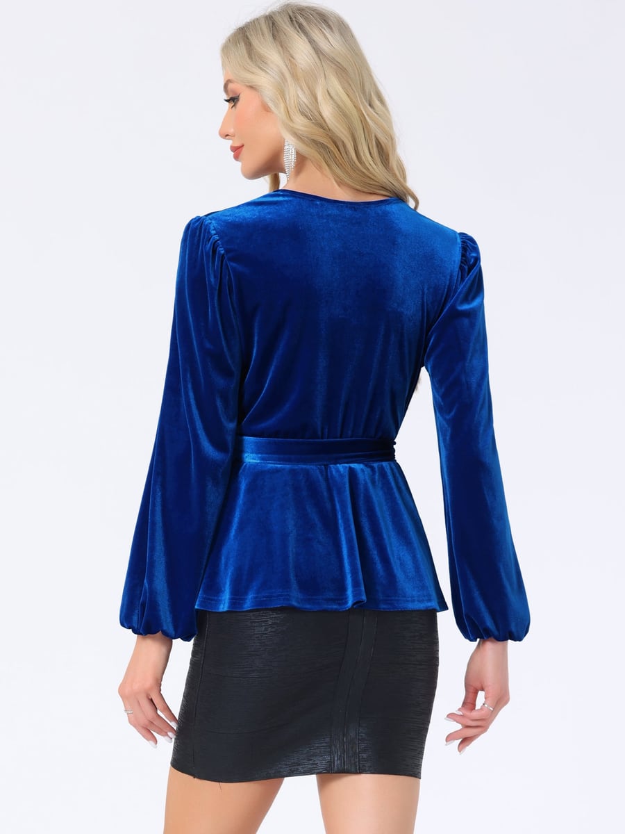 Back view with the tie and peplum