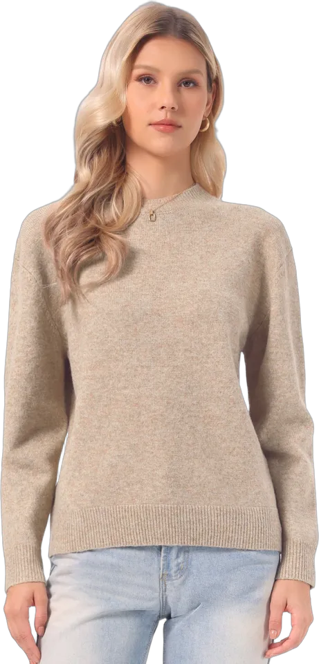Wool blend crew neck sweater