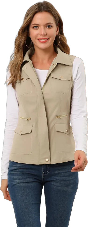 Zip-up four-pocket utility vest