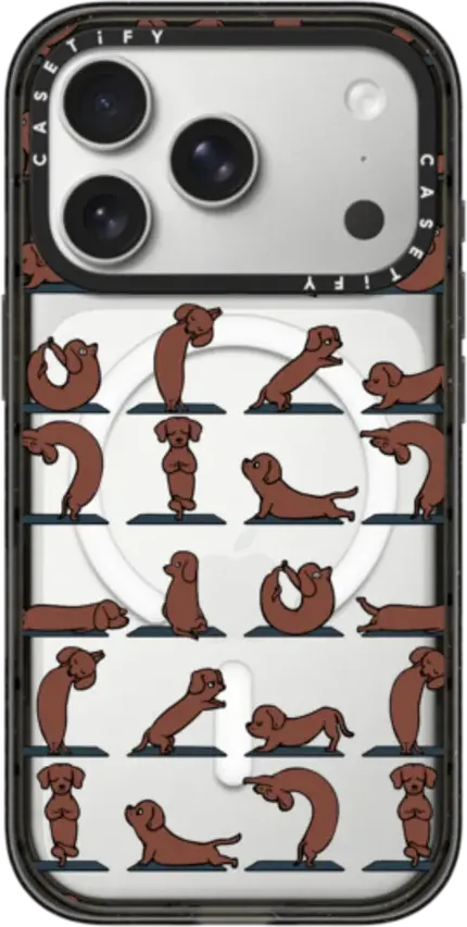Dachshund Yoga Funda Impact compatible con MagSafe