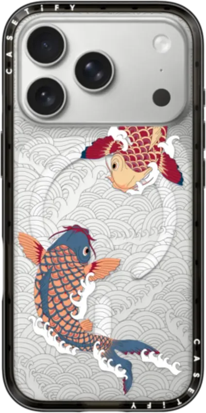 koi fish Japanese tattoo style transparent pattern Funda Compact (MagSafe)
