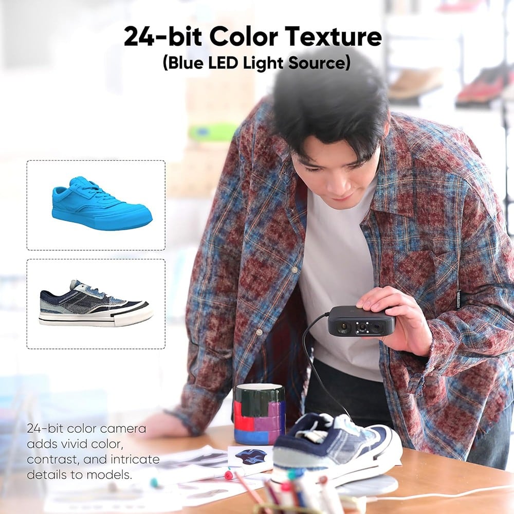Una zapatilla escaneada en color