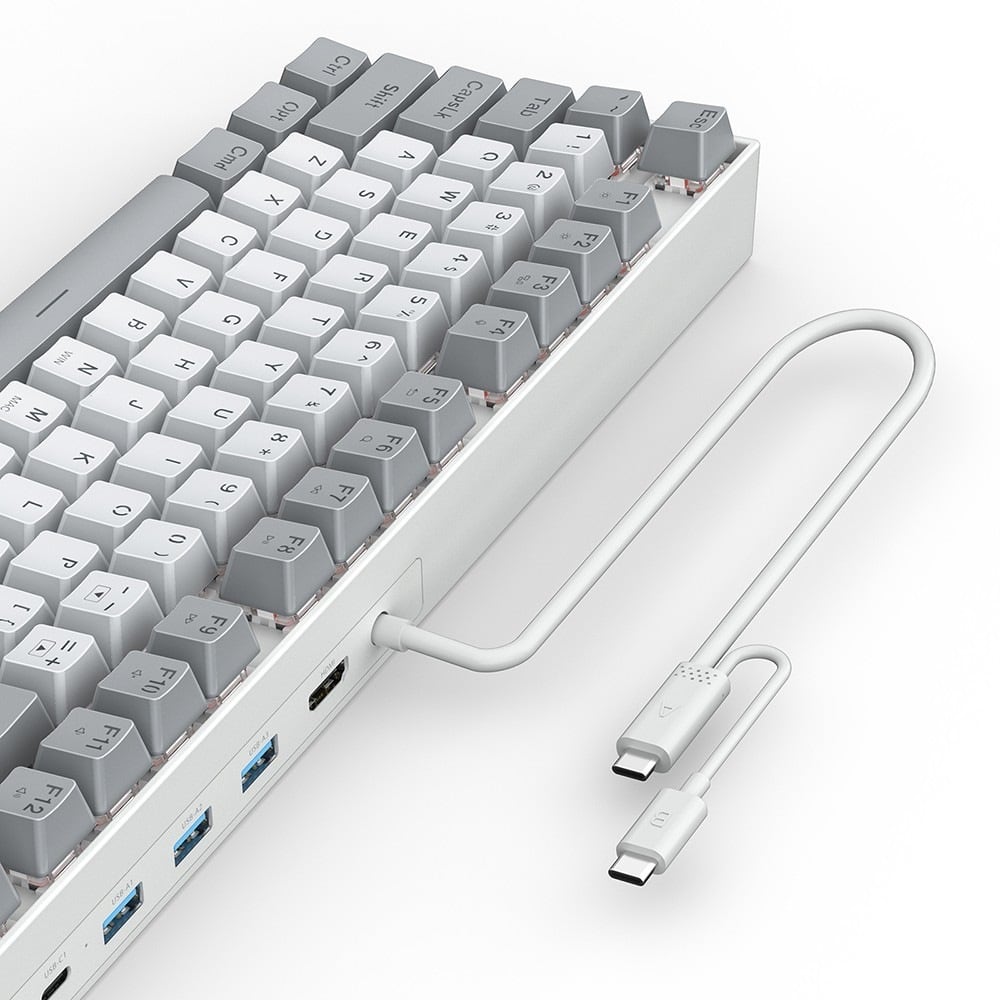 The keyboard with its USB-C cable