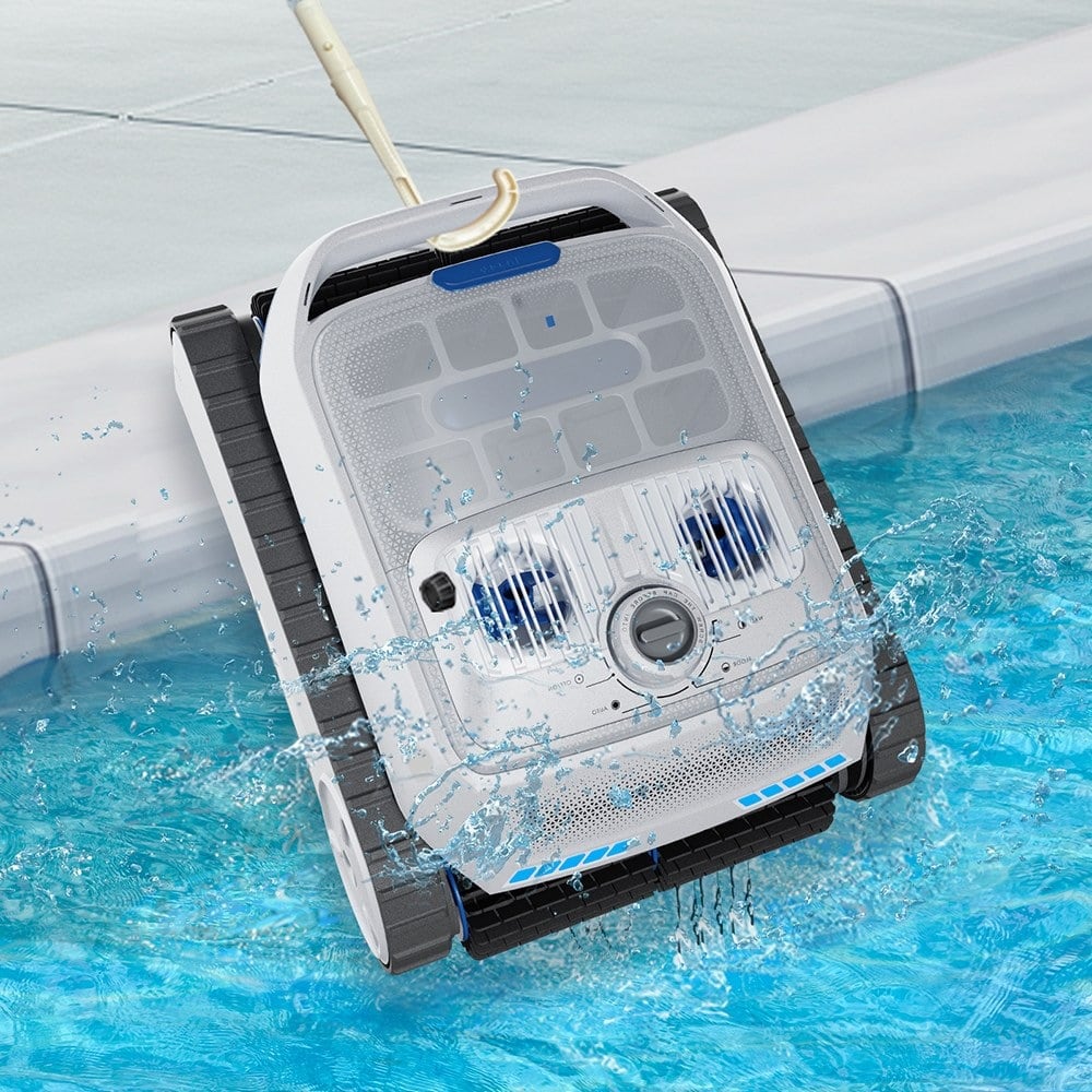 Climbing a pool wall at the edge
