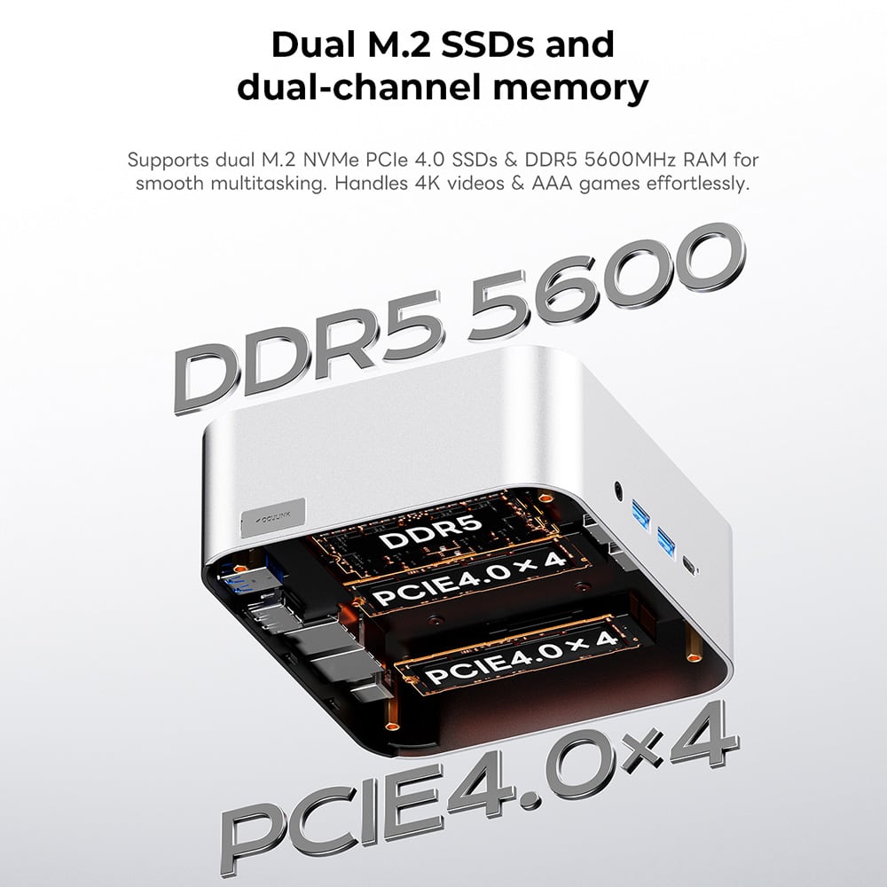 Two M.2 slots and DDR5 memory