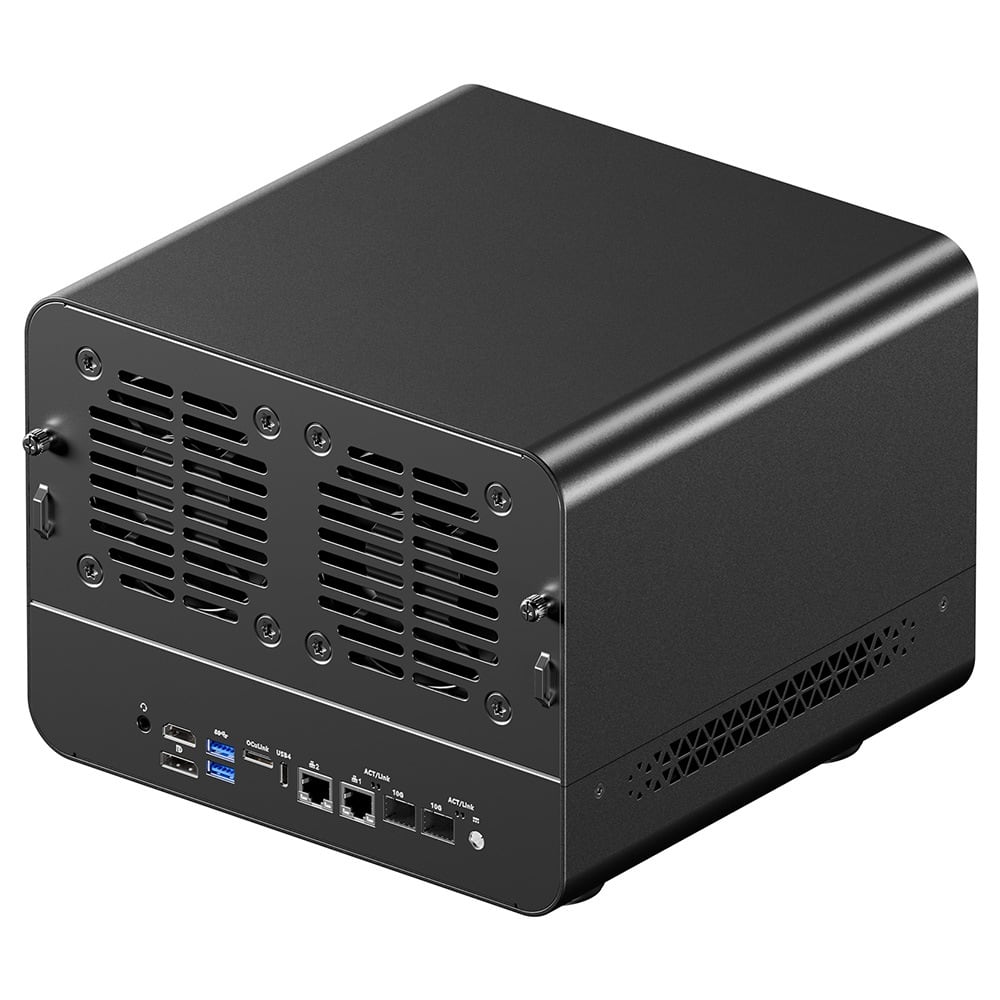 The back with vents and ports