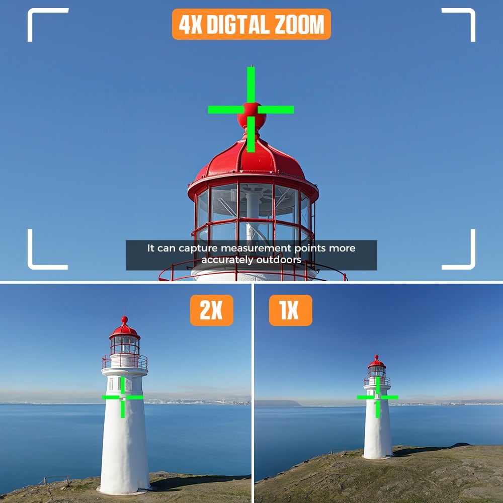 Un faro enfocado con zoom digital 4×